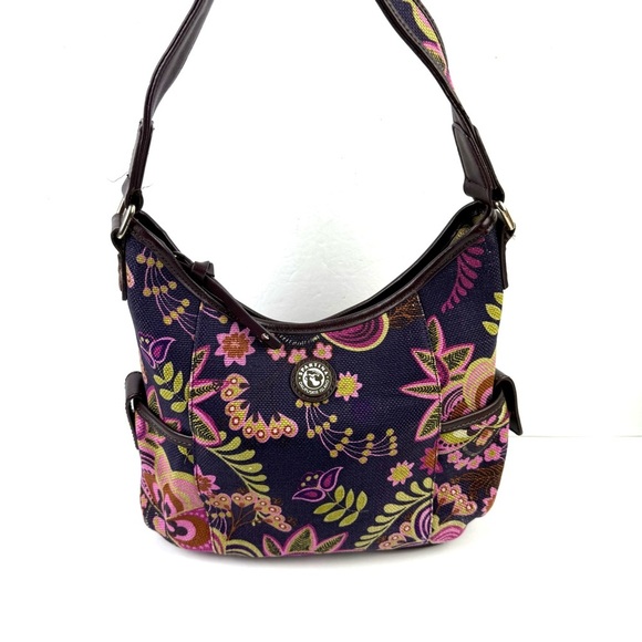 Spartina 449 Isabelle Hobo Handbag Floral Purple Shoulder Bag Daufuskie Island